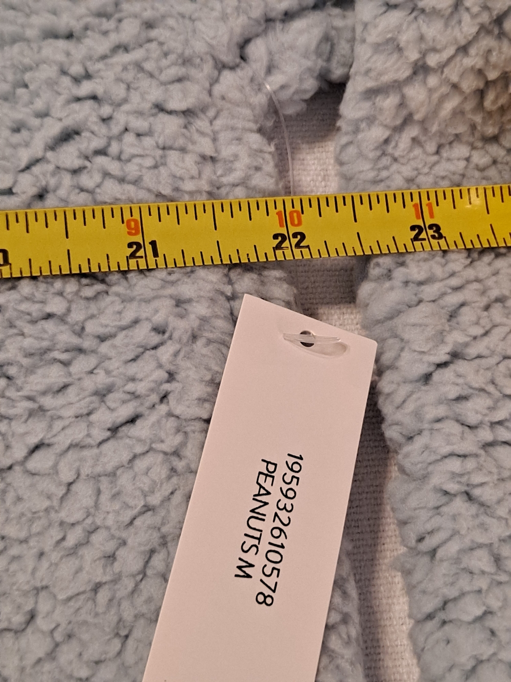 Peanuts Embroidered Light Blue and Navy Sherpa Zip-Up Pullover Size Medium - Picture 7 of 9
